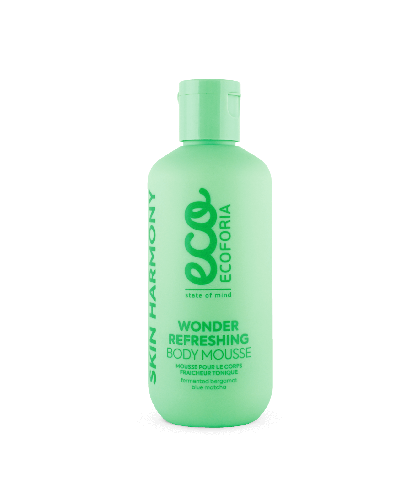 Ecoforia Wonder Refreshing Body Mousse 250ml lightweight mousse with fermented bergamot and blue matcha for glowing skin