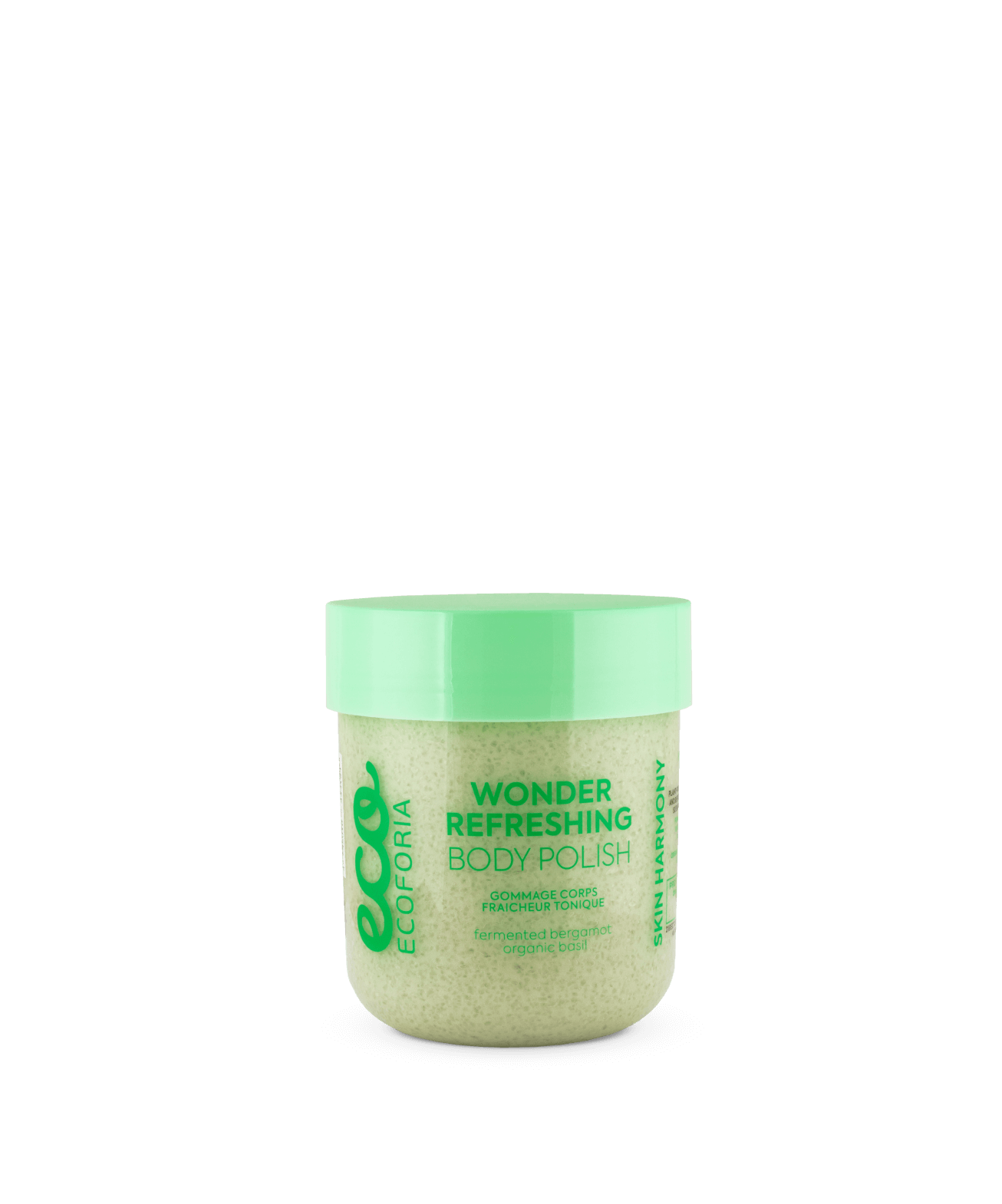 Ecoforia Wonder Refreshing Body Polish 200ml - gentle body scrub with fermented bergamot and organic basil extracts for smooth, glowing skin